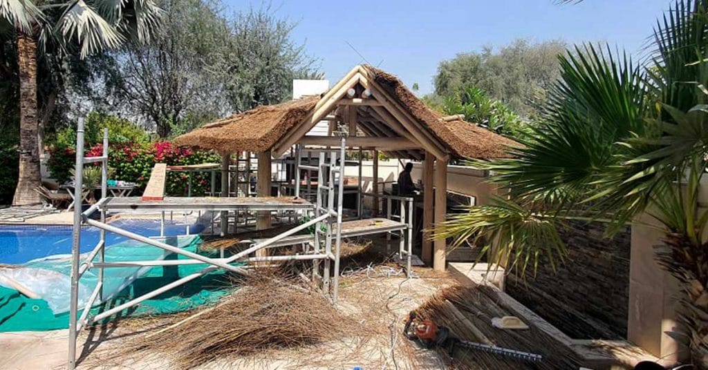 Cape Reed thatched gazebo construction process