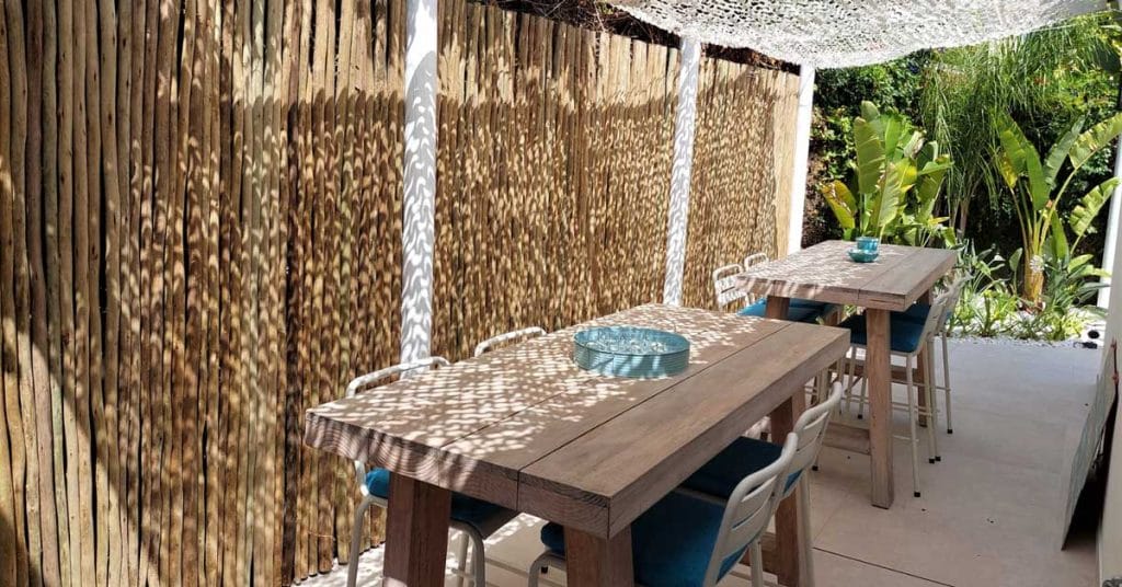 Rustic lath fence