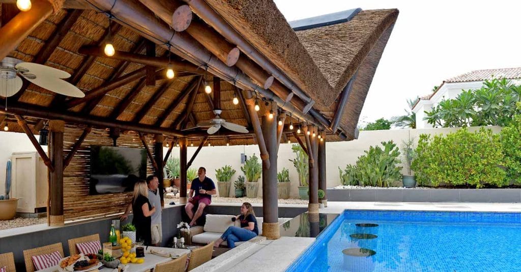 The gazebo, constructed by Cape Reed, combines elegance with functionality, providing a perfect outdoor space for relaxation and entertainment.