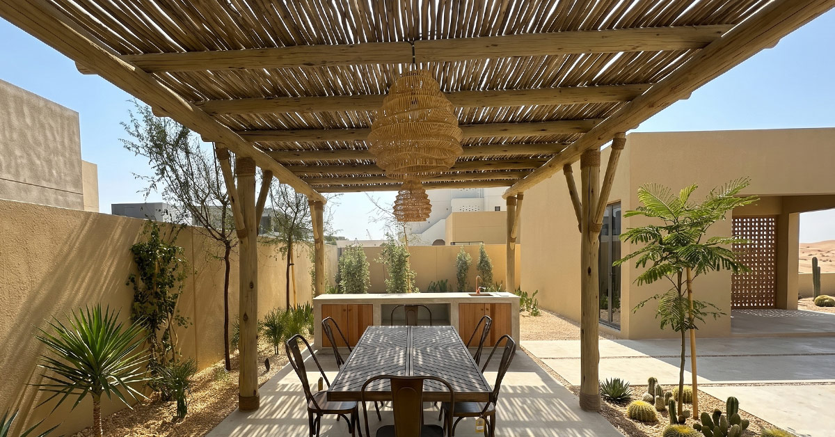 A Natural Retreat: Eucalyptus Timber Pergola, Abu Dhabi